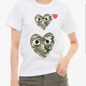 Comme des Garcons PLAY Double Camo Hearts T-Shirt XL